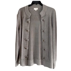 Maison Jules NWT Geneva Heather Gray open hang Cardigan accent buttons Medium